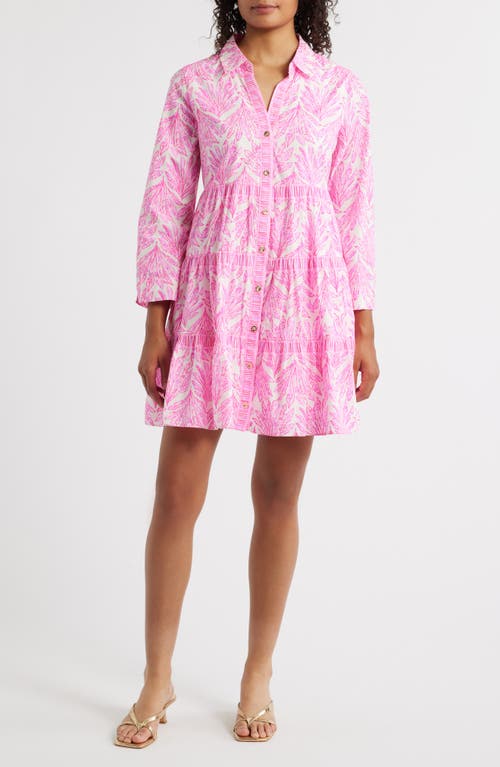 Lilly Pulitzer® Angie Tiered Long Sleeve Cotton Swing Shirtdress in Pink Bliss Shady Babe  product