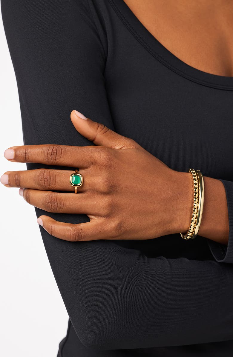 Ana Luisa Clara Onyx Statement Ring, Alternate, color, Gold / Green