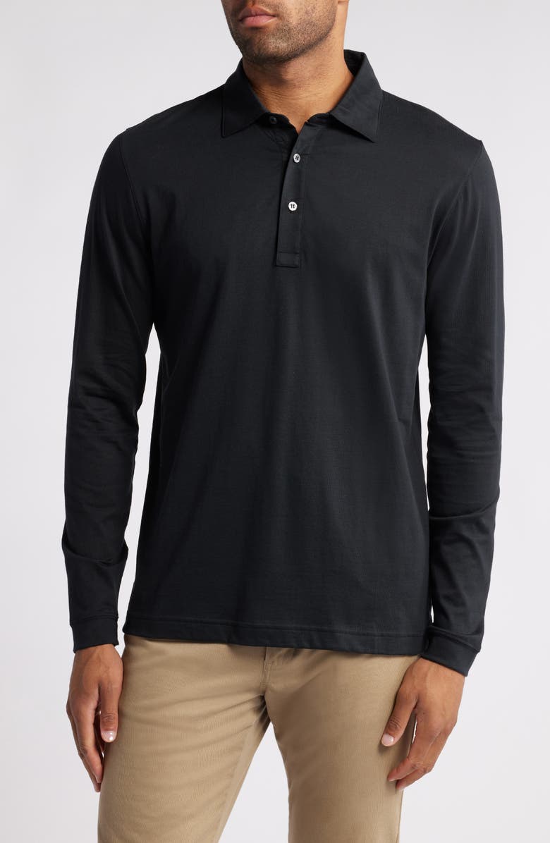 Scott Barber Long Sleeve Pima Cotton Jersey Polo, Main, color, 