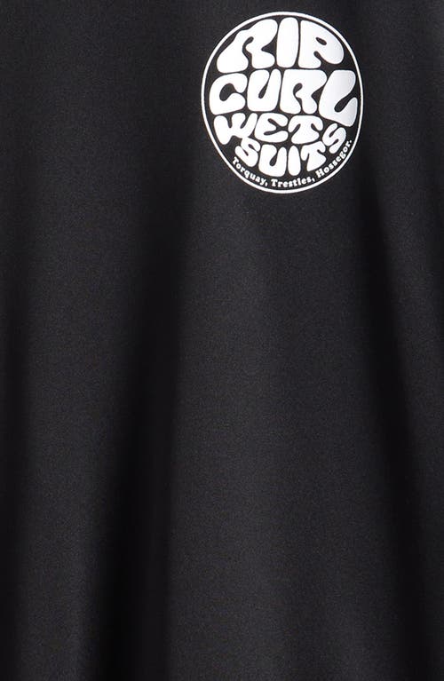 Rip Curl Kids' Icons Surlite Long Sleeve Rashguard In Black
