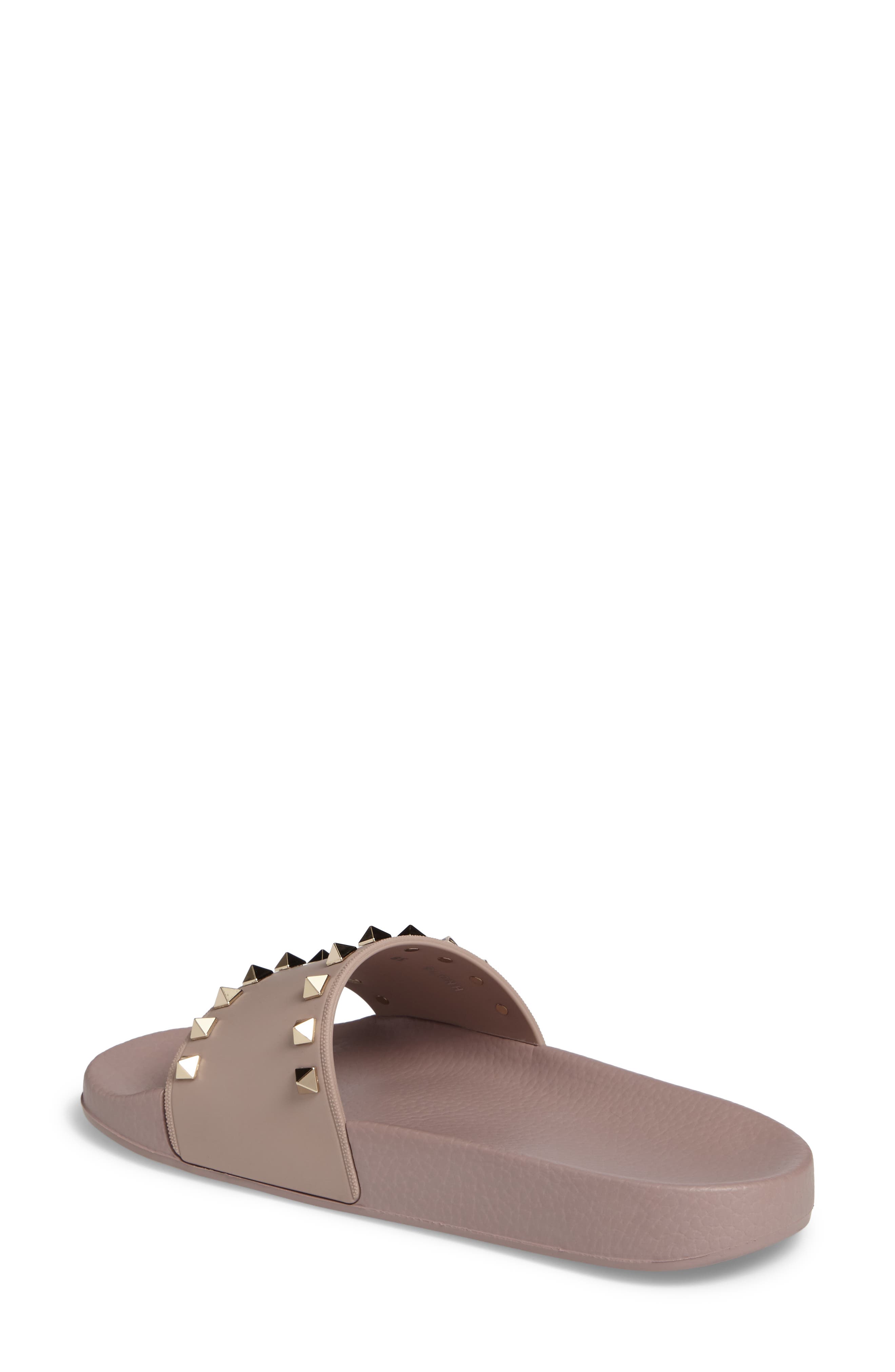 Rockstud Slide Sandal, Alternate, color, POUDRE
