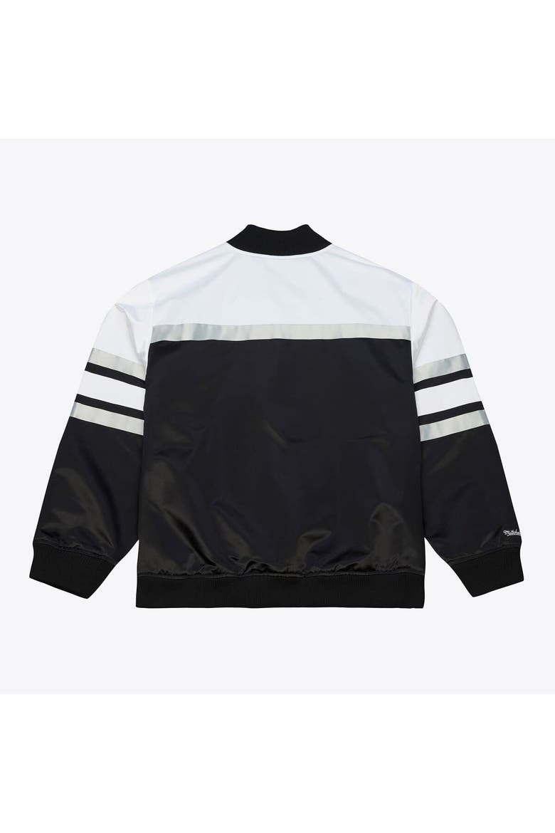 Men's Mitchell & Ness  Black Las Vegas Raiders Head Coach Lightweight Full-Snap Satin Jacket, Alternate, color, Black