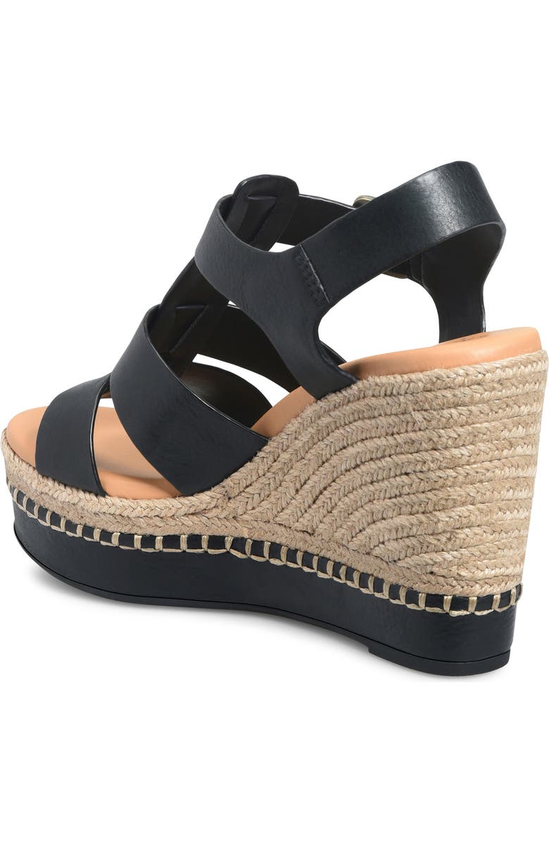 Kork-Ease<sup>®</sup> Rayleigh Espadrille Slingback Platform Wedge Sandal, Alternate, color, Black Leather