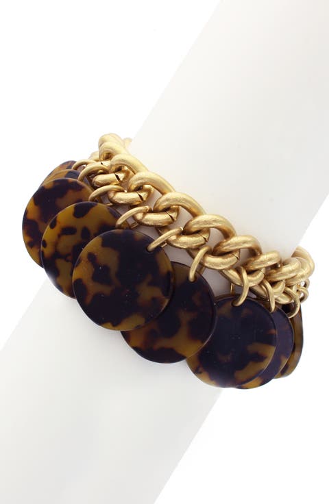 Tortoise Disc Charm Bracelet