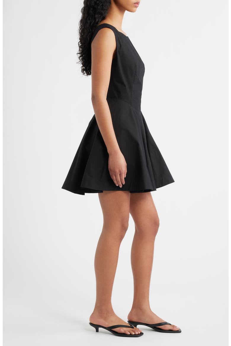 Riviette Fit & Flare Poplin Minidress, Alternate, color, BLACK