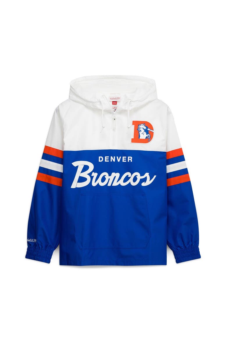 Men's Mitchell & Ness  Royal Denver Broncos Head Coach Anorak Quarter-Zip Windbreaker Jacket, Main, color, Royal