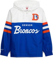 Mitchell & Ness Men's Mitchell & Ness  Royal Denver Broncos Head Coach Anorak Quarter-Zip Windbreaker Jacket