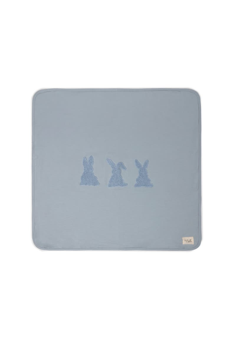 Bebe Bella Boy Bunny Applique Jersey Blanket, Alternate, color, Blue Mist