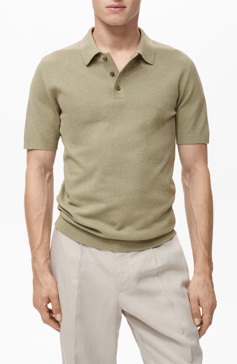 Band Collar Linen & Cotton Button-Up Shirt