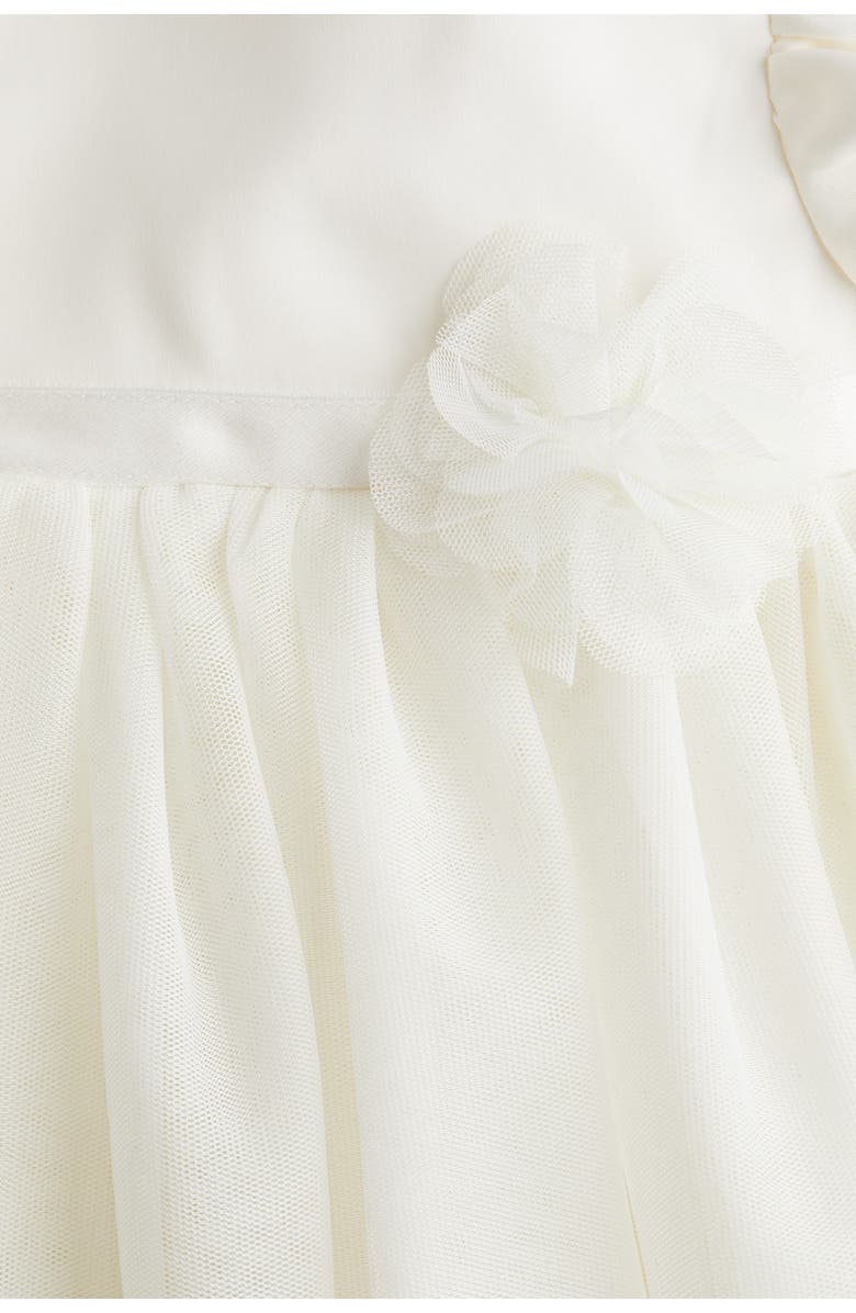 H&M Tulle-skirt Satin Dress, Alternate, color, White