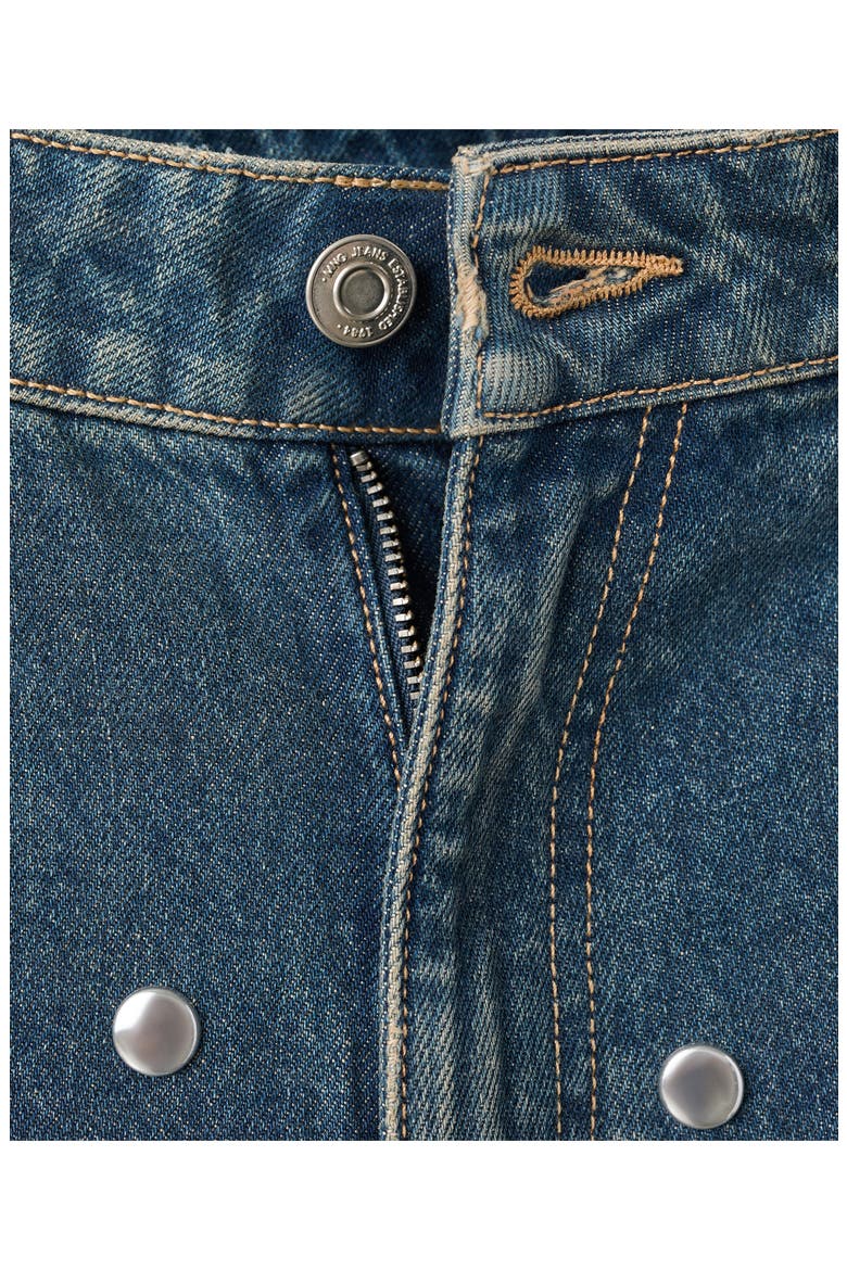 Stud Accent Straight Leg Jeans, Alternate, color, DARK BLUE