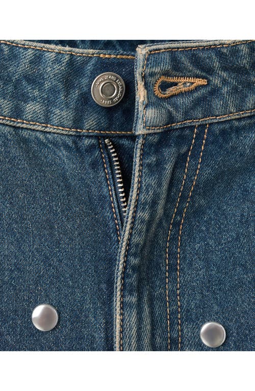 Mango Stud Accent Straight Leg Jeans In Blue