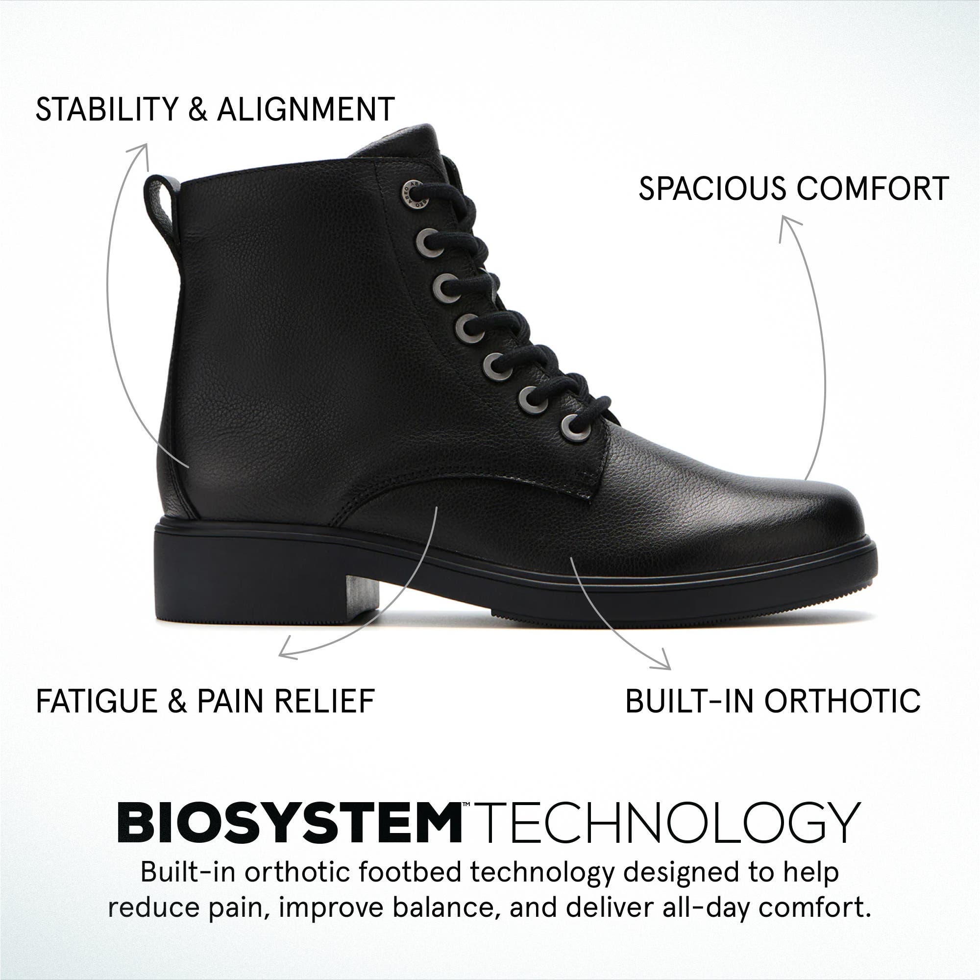 Compass Lace Boots, Alternate, color, Black Leather