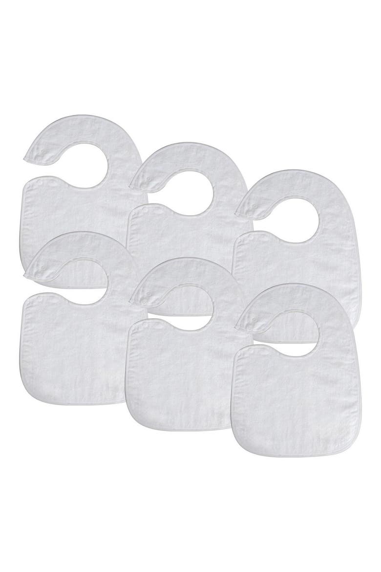 Set of 6 Soft Bibs with Snaps, Main, color, White