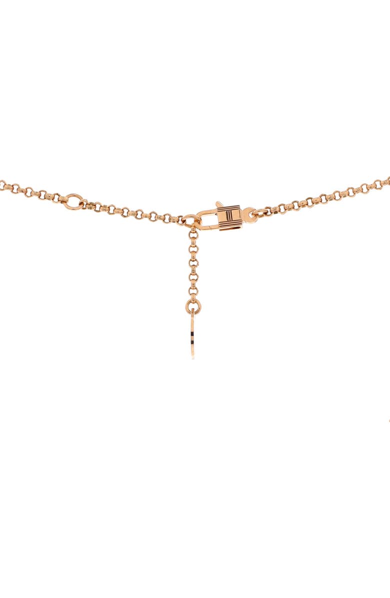 Pre-Owned Hermes Kelly Clochette Pendant Necklace 18K Rose Gold Small, Alternate, color, Rose Gold