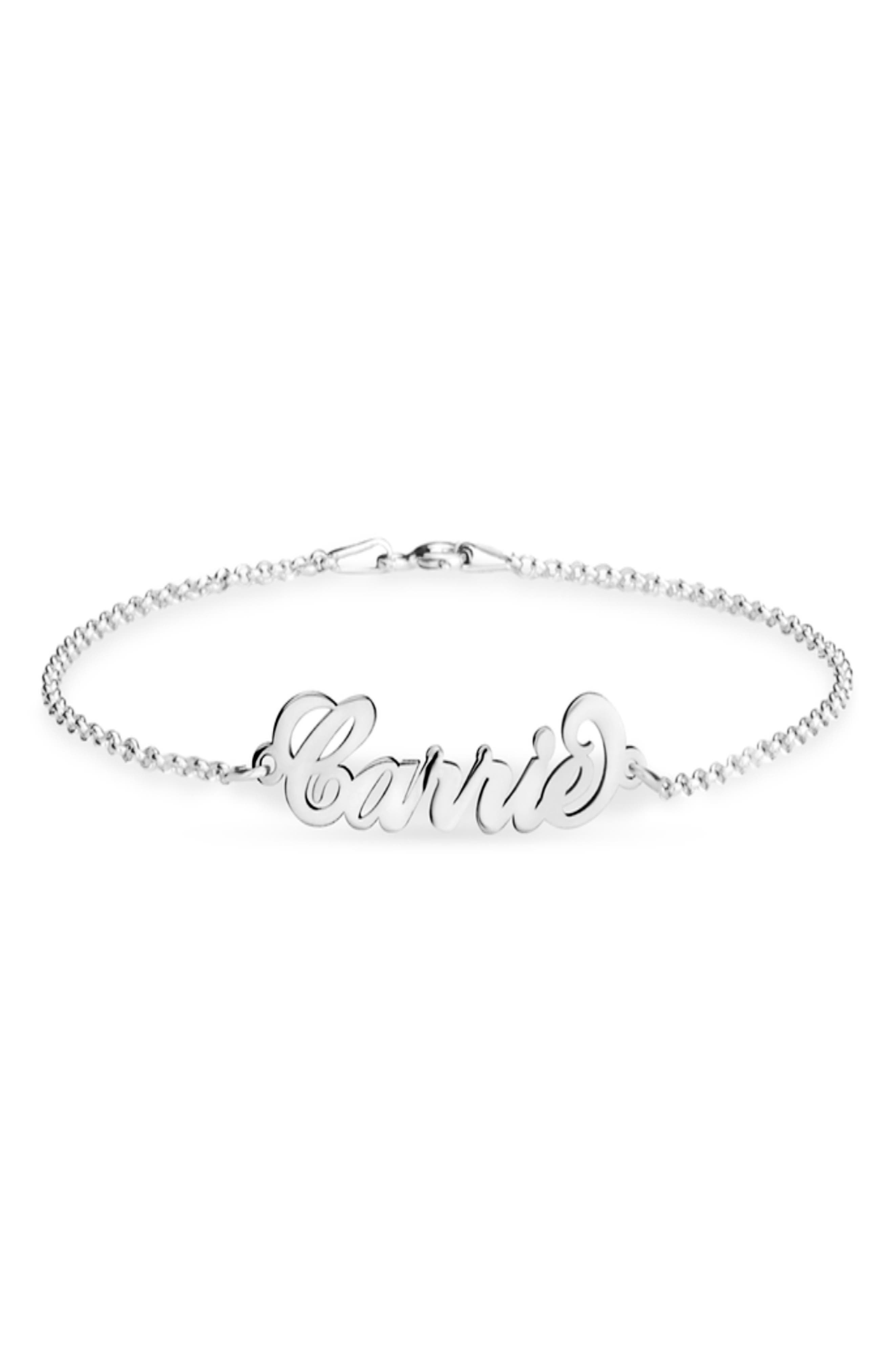 MELANIE MARIE Personalized Nameplate Bracelet in Sterling Silver 
