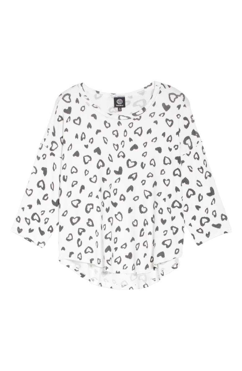 Bobeau Heart Hacci Knit Top, Alternate, color,