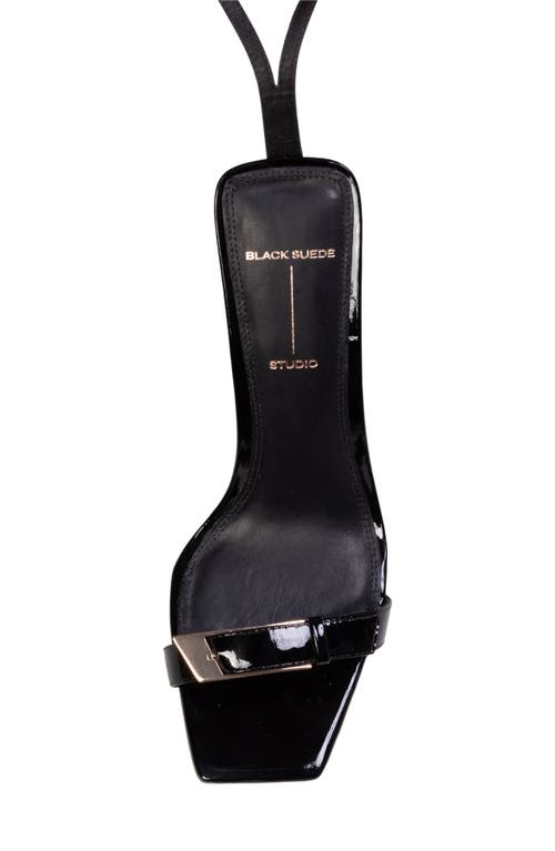 Black Suede Studio Brooks 95 Ankle Strap Sandal In Black Patent