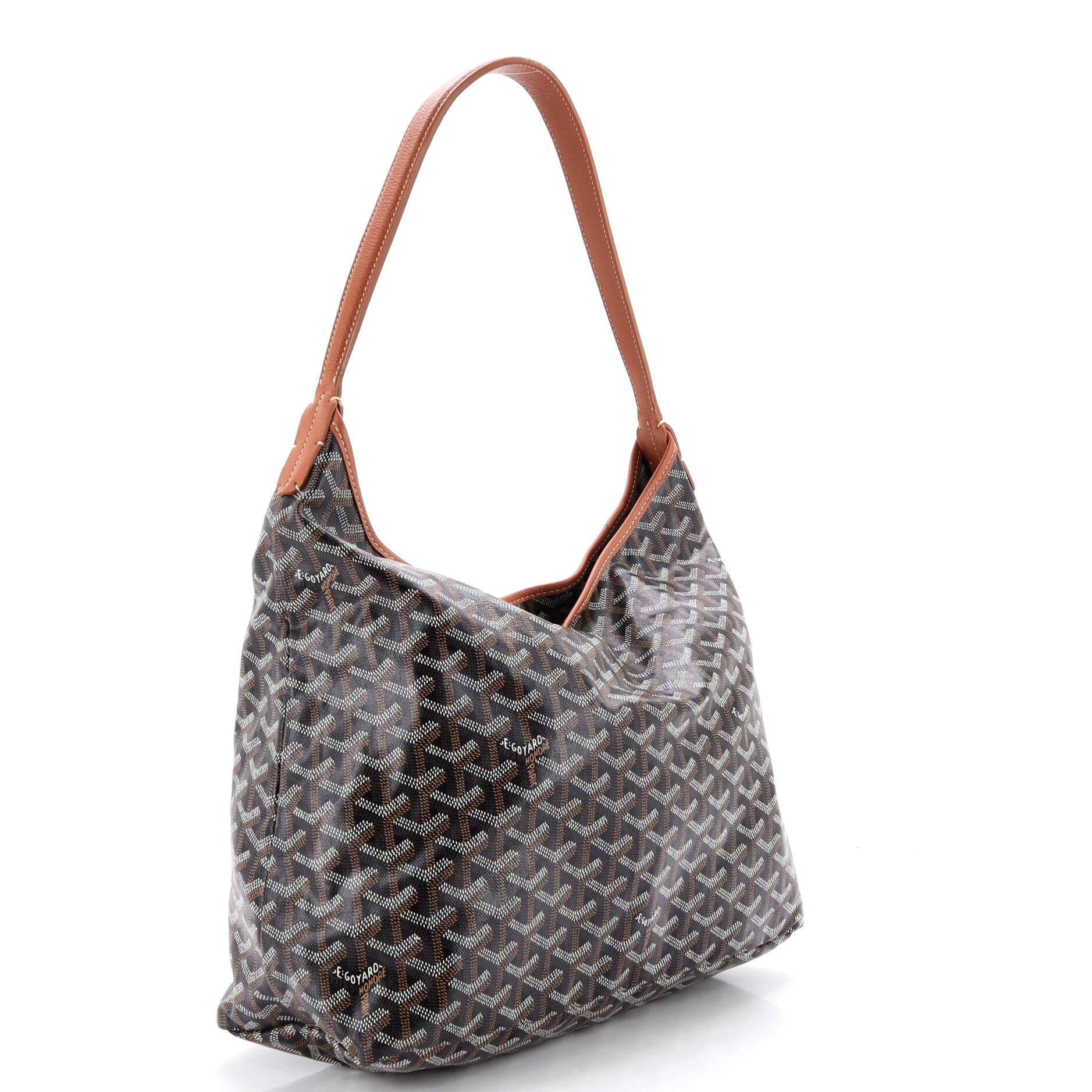 Pre-Owned Goyard Boheme Hobo Coated Canvas, Alternate, color, Brown