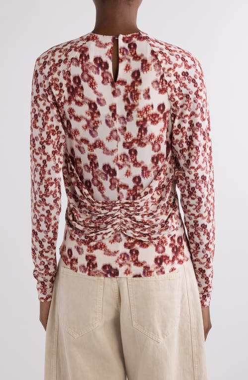 Isabel Marant Gaetane Floral Gathered Jersey Top In Multi