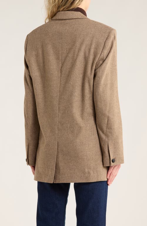 Rag & Bone Odessa Plaid Wool Blend Blazer In Brown