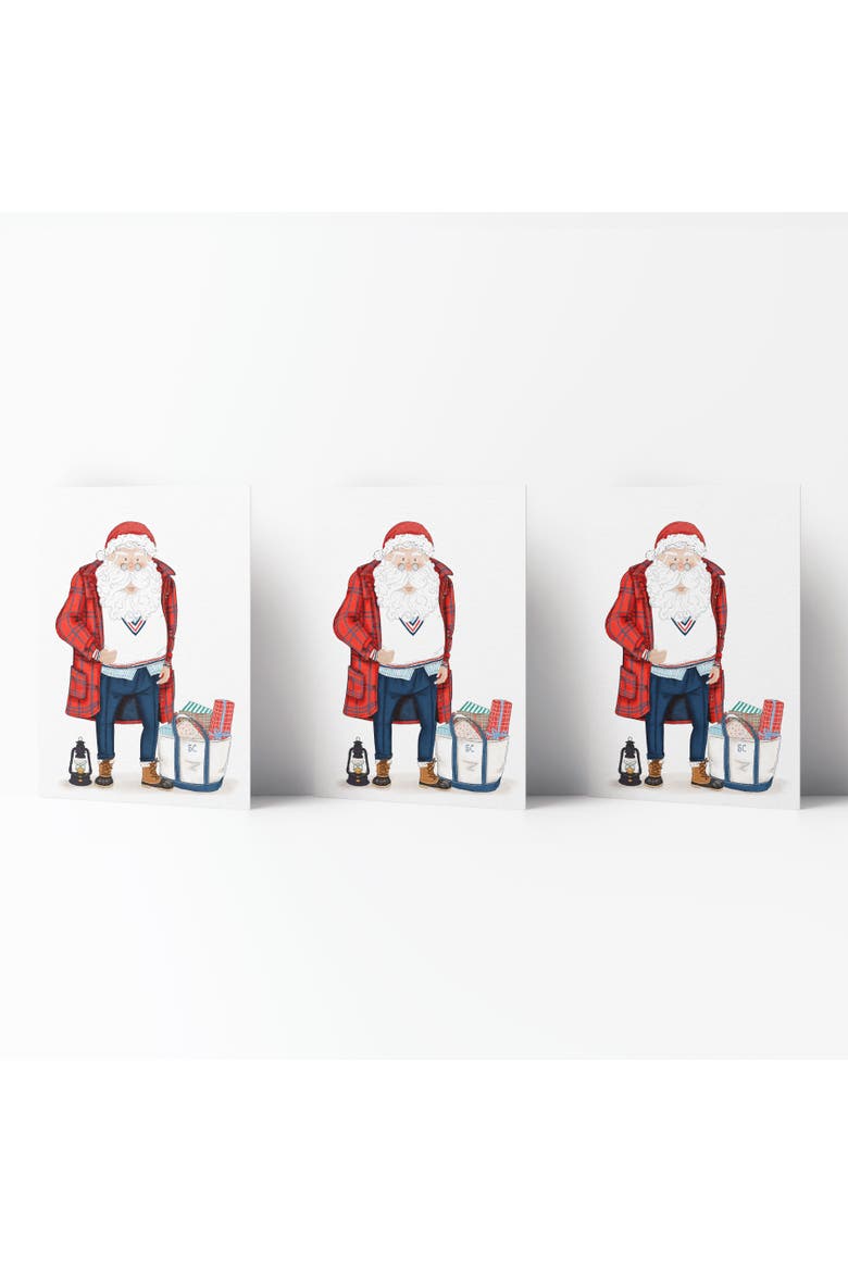 Holiday Winter Greeting Cards "Preppy Santa", Main, color, Multi-Pack