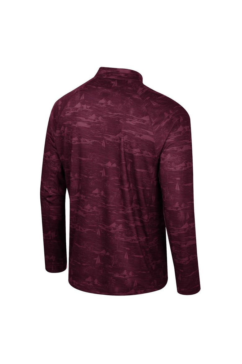 Men's Colosseum Maroon Mississippi State Bulldogs Carson Raglan Quarter-Zip Jacket, Alternate, color, Maroon