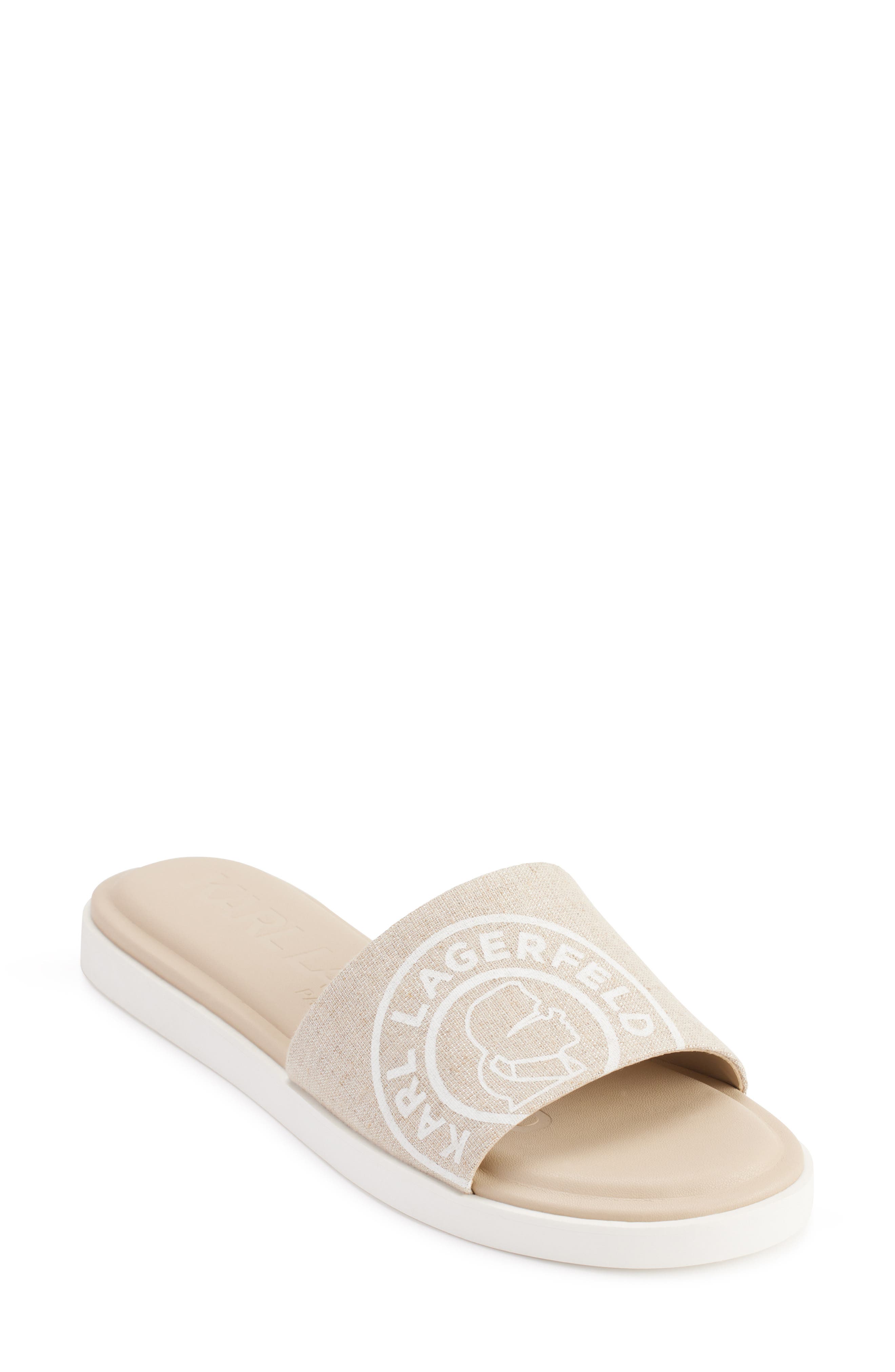 Canta Slide Sandal, Main, color, NATURAL/ SILVER