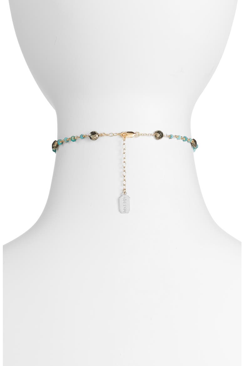 Diana Semiprecious Stone Satellite Choker, Alternate, color, TURQUOISE/ PYRITE