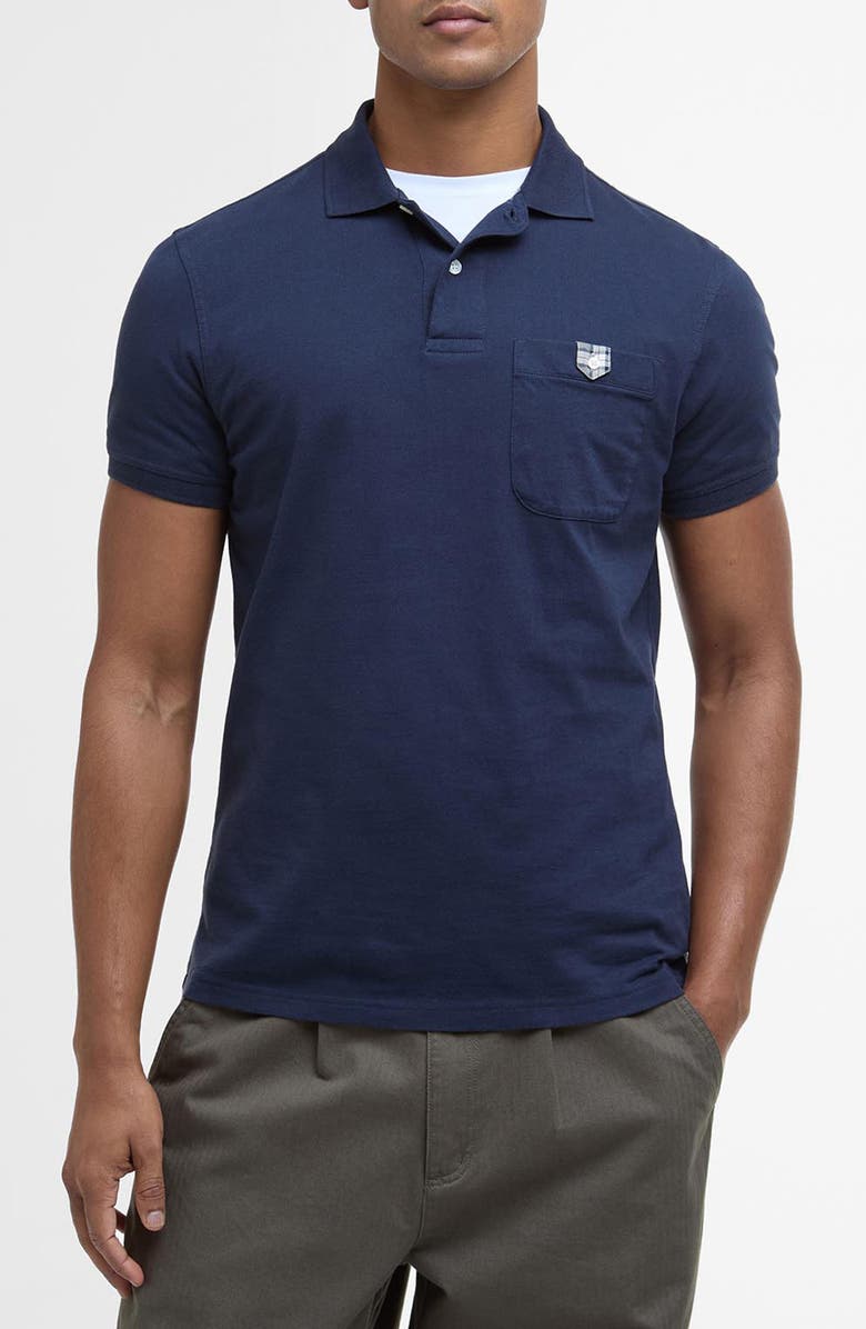 Barbour Tothil Tailored Fit Polo, Main, color, Navy