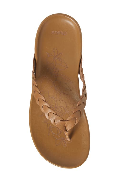 Olukai Lei Leather Flip Flop In Brown