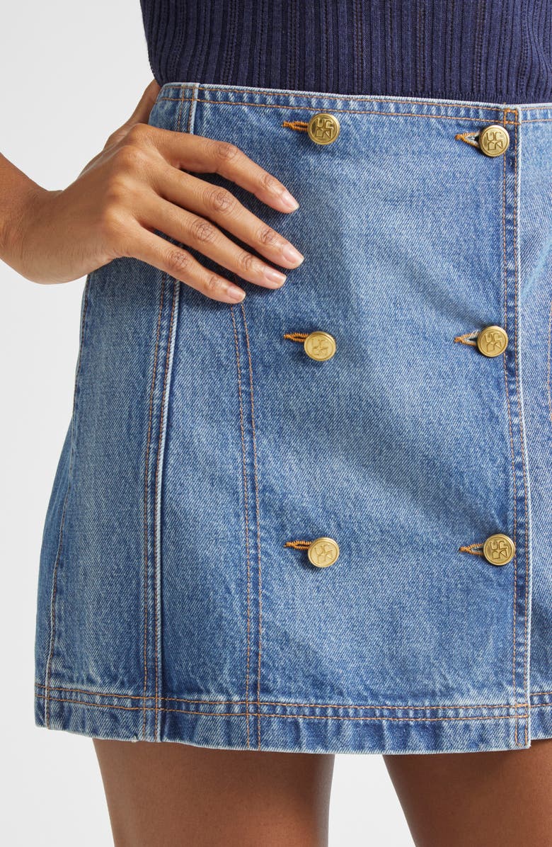 Ulla Johnson The Clara Denim Miniskirt, Alternate, color, Danube