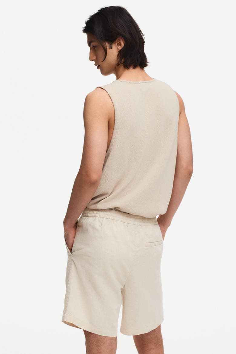 Regular Fit Linen-blend Shorts, Alternate, color, Cream