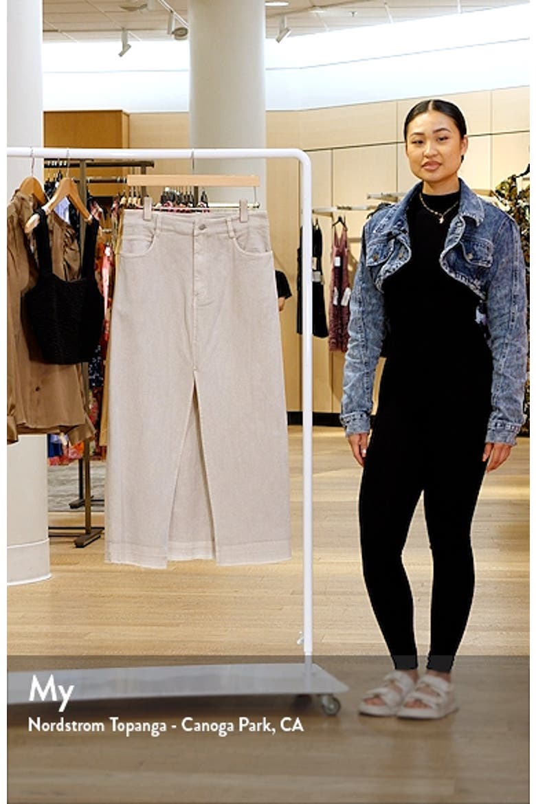 Raw Hem Stretch Twill A-Line Skirt video