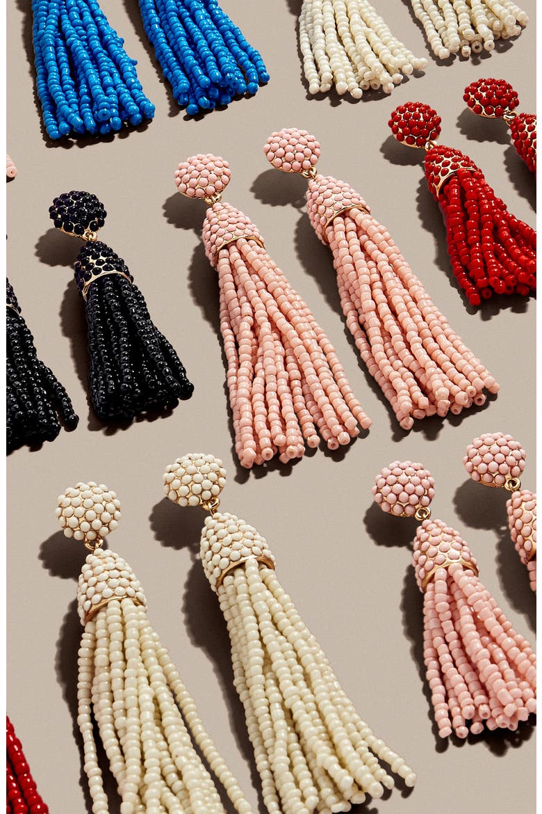 Mini Pinata Tassel Drop Earrings, Alternate, color, BLACK