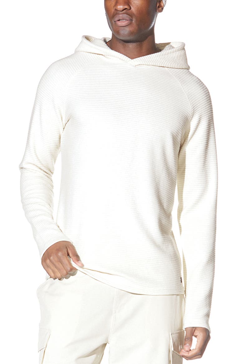 Ottoman Ribbed Pullover Hoodie, Main, color, CREAM