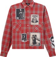 Rolling Loud Anarchy Plaid Cotton Flannel Button-Up Shirt Jacket
