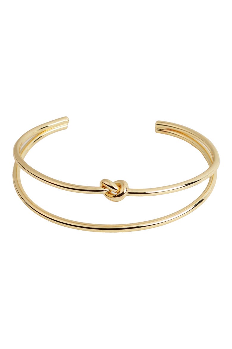 Double Knot Cuff Bracelet, Main, color, GOLD