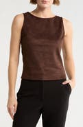 Renee C Faux Suede Sleeveless Top