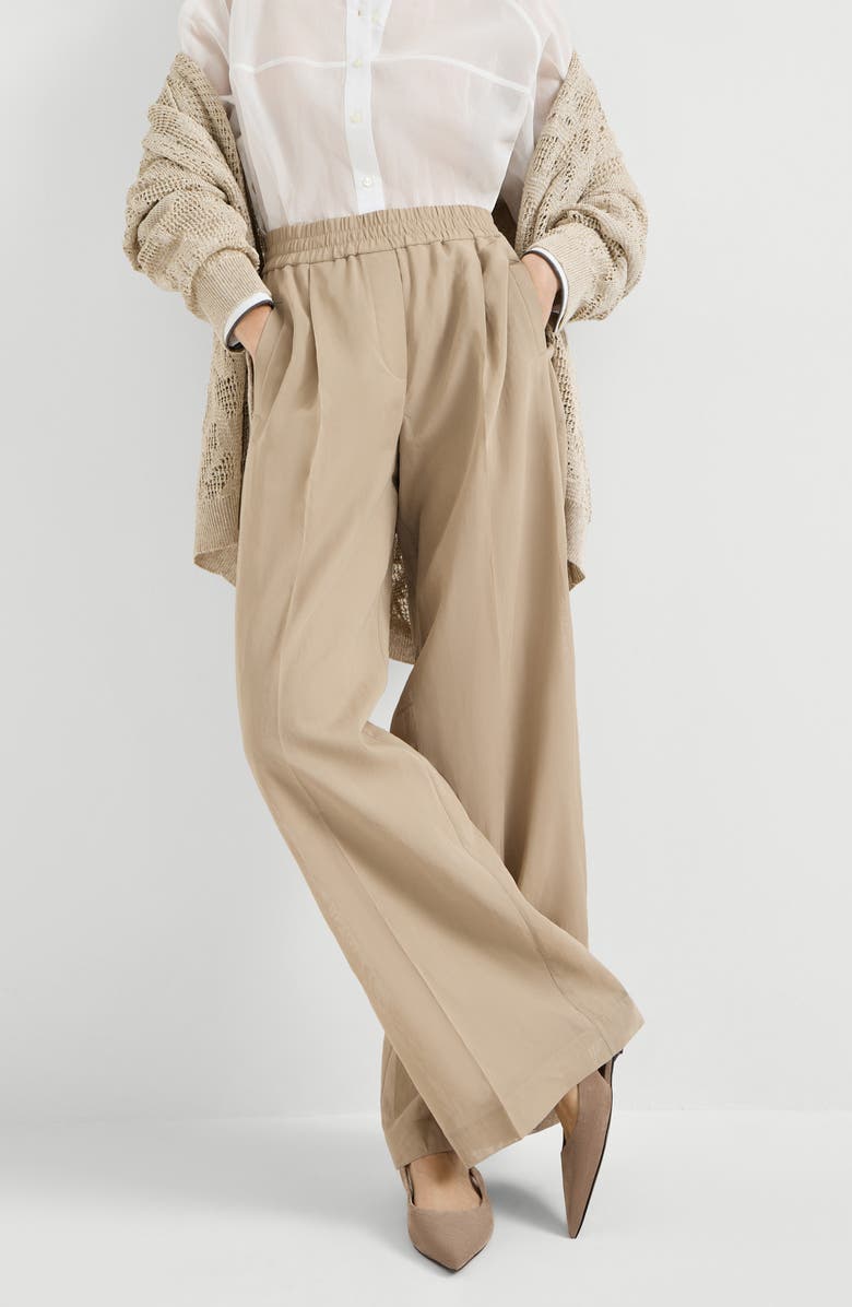 Brunello Cucinelli Loose Track trousers, Alternate, color, Beige