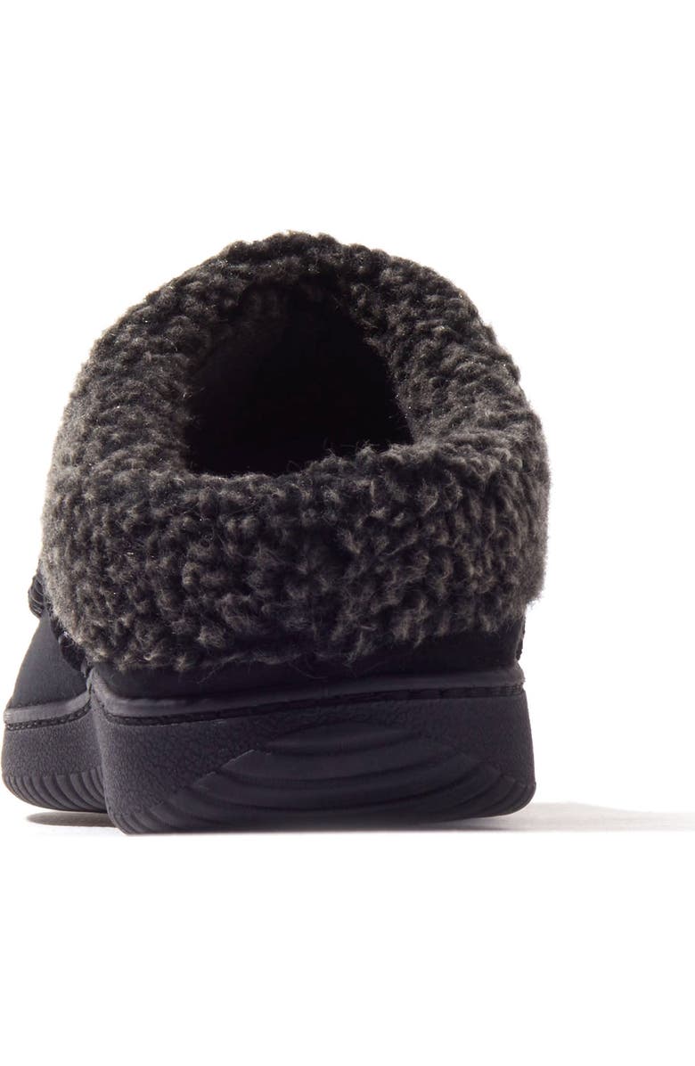 DEARFOAMS Marshall Microsuede Moccasin Toe Clog Slipper, Alternate, color, Black