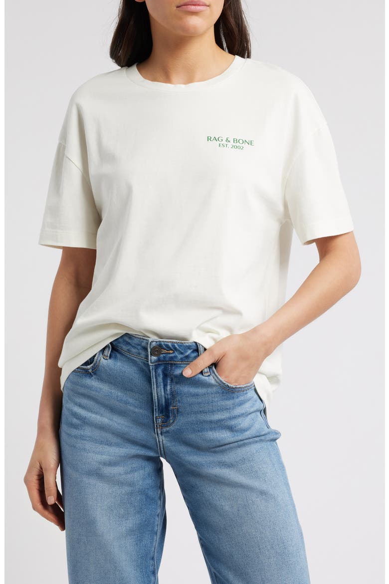 Raquet Boyfriend Fit Graphic T-Shirt, Main, color, IVORY