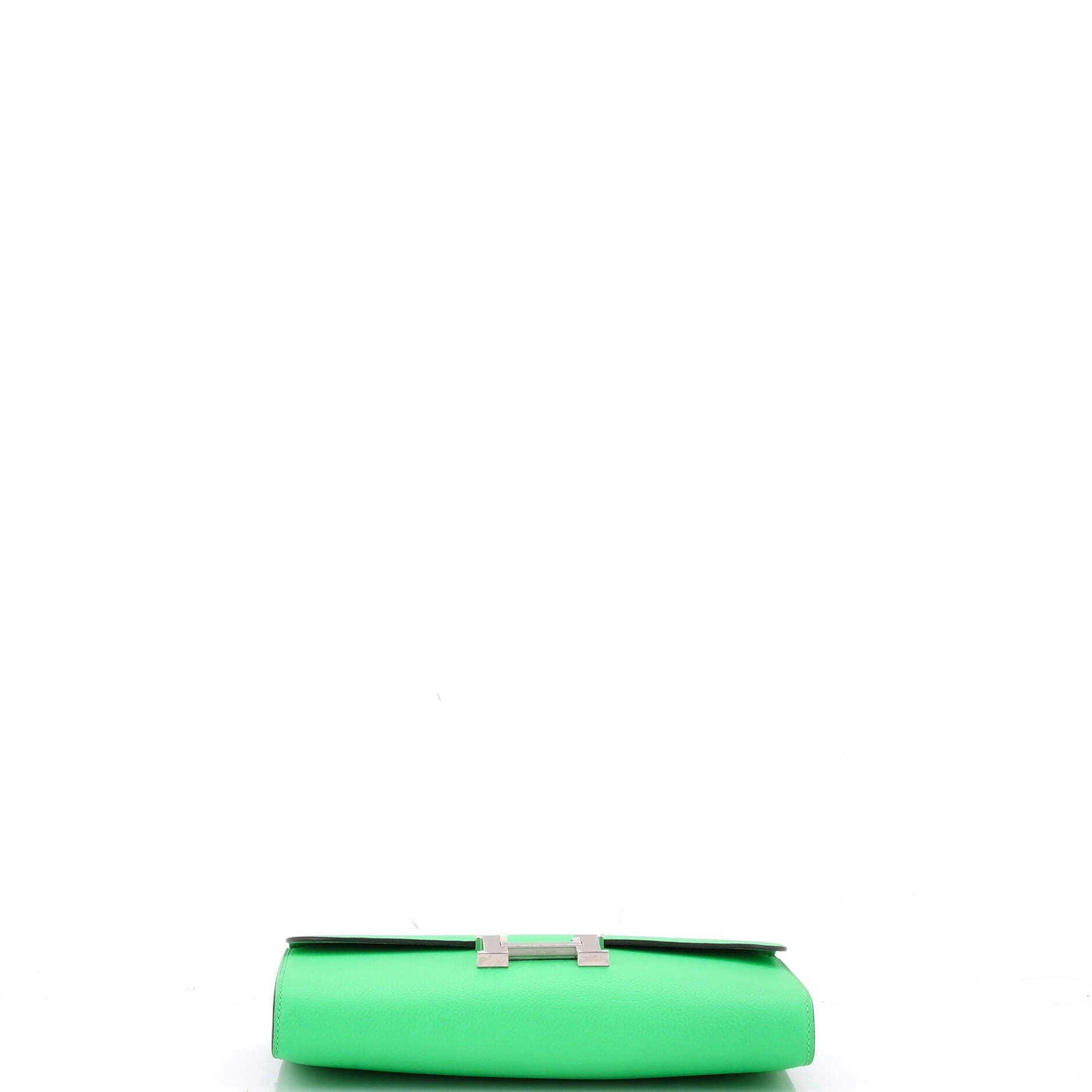 Pre-Owned Hermes Cavale Constance To Go Wallet Evercolor, Alternate, color, Vert Comics