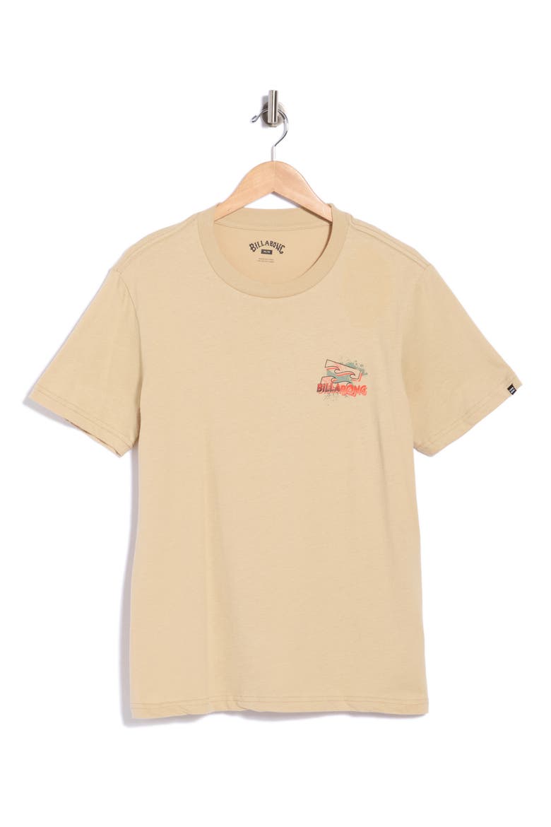 Halftone Wave Logo Graphic T-Shirt, Main, color, PALE KHAKI