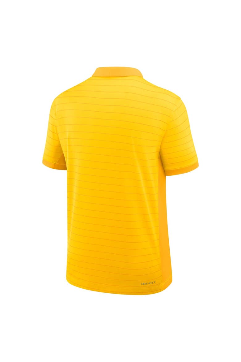 Men's Jordan Brand Maize Michigan Wolverines 2025 Early Season Coaches Sideline Victory Stripe Performance Polo, Alternate, color, Maize