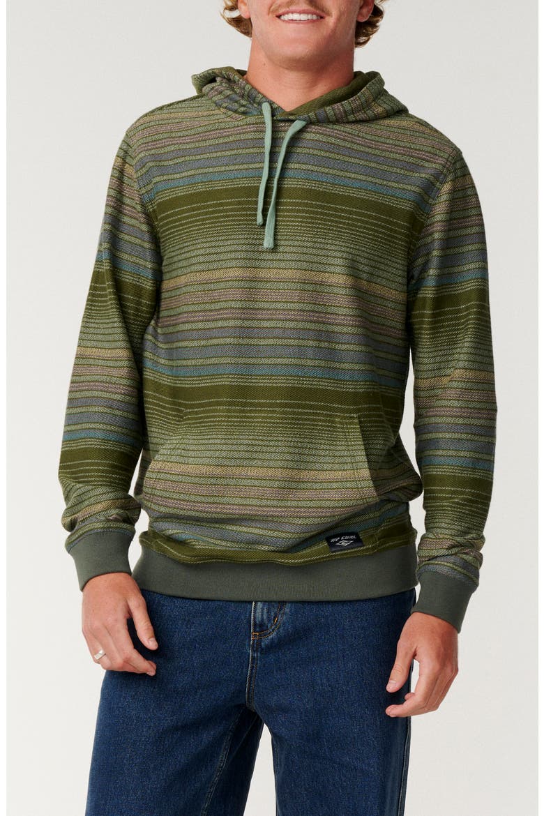 Classic Surf Stripe Baja Hoodie, Main, color, DARK OLIVE
