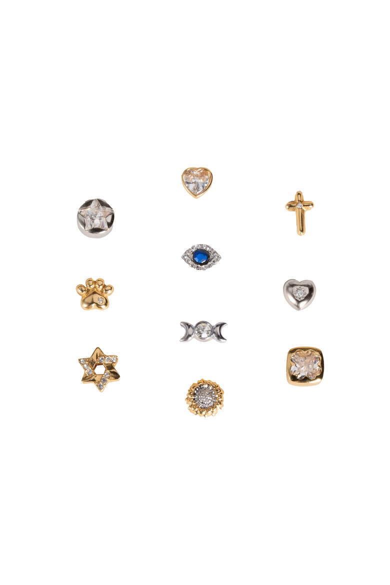 Star Of David Mini Stud Earrings, Alternate, color, Silver