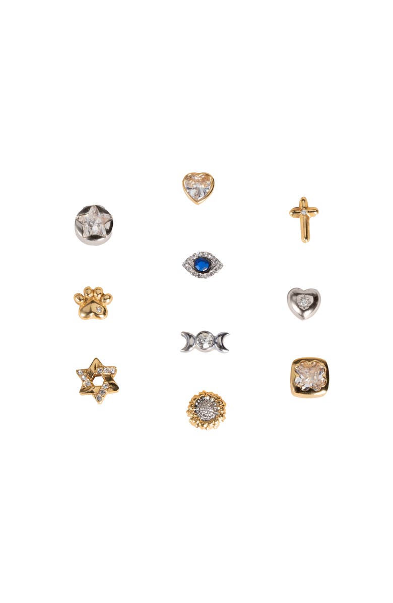 Alex and Ani Star Of David Mini Stud Earrings, Alternate, color, Silver