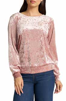 Crushed Velvet Crewneck Top