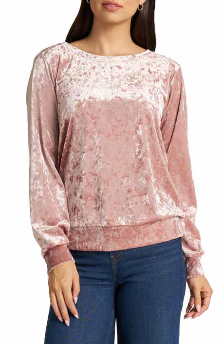Crushed Velvet Crewneck Top